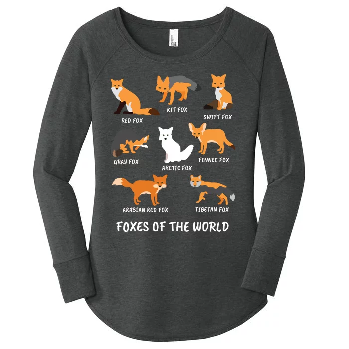 Foxes Of The World Fox Lover Women's Perfect Tri Tunic Long Sleeve Shirt