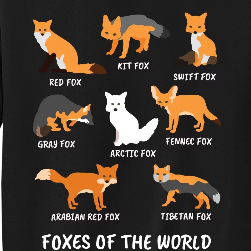 Foxes Of The World Fox Lover Tall Sweatshirt