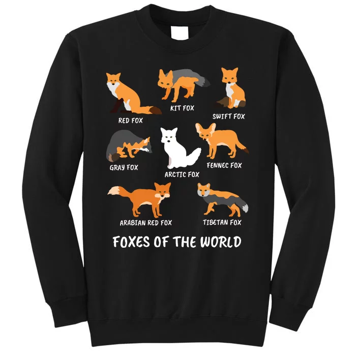 Foxes Of The World Fox Lover Tall Sweatshirt