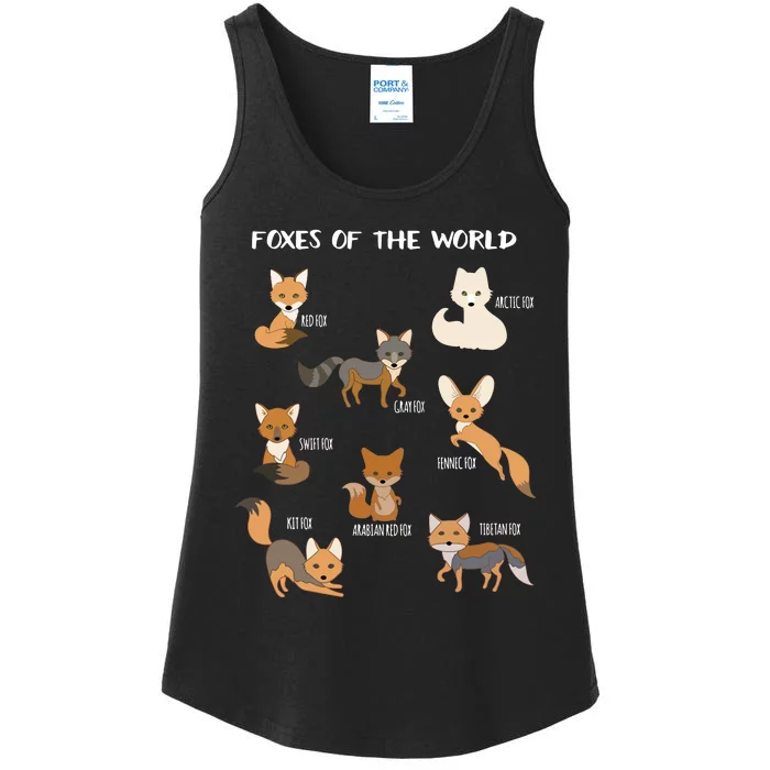 Foxes Of The World Funny Fox Animals Educational Ladies Essential Tank