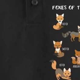 Foxes Of The World Funny Fox Animals Educational Dry Zone Grid Performance Polo