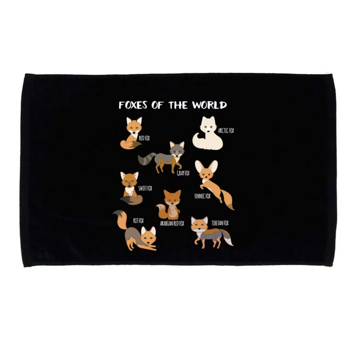 Foxes Of The World Funny Fox Animals Educational Microfiber Hand Towel