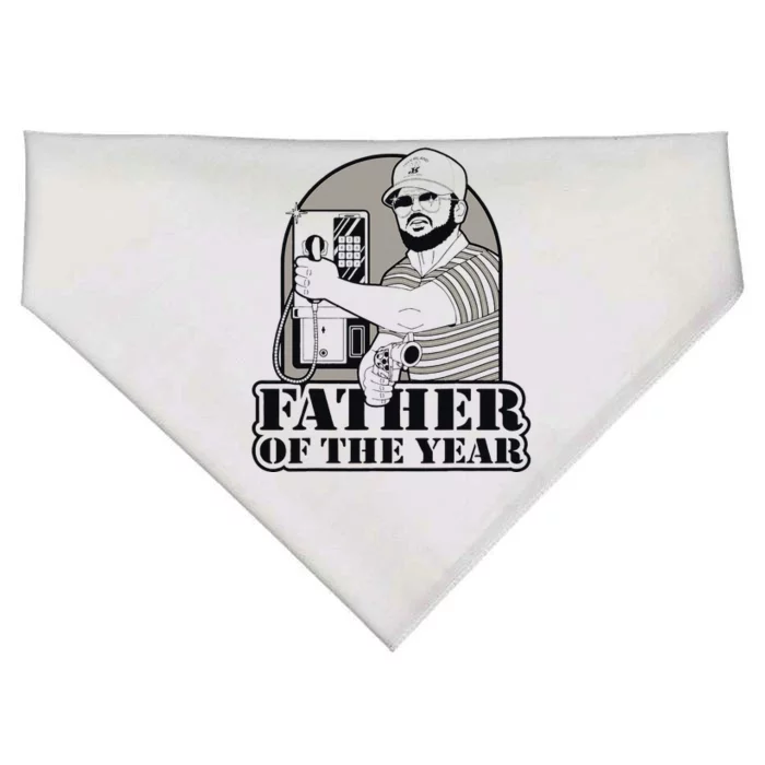 Father Of The Year Gary Plauche Fathers Day Vintage USA-Made Doggie Bandana