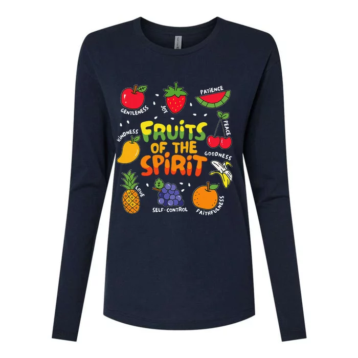 Fruit Of The Spirit Fruit Colorful Summer Vacation Womens Cotton Relaxed Long Sleeve T-Shirt