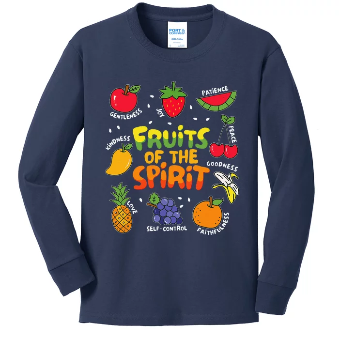 Fruit Of The Spirit Fruit Colorful Summer Vacation Kids Long Sleeve Shirt