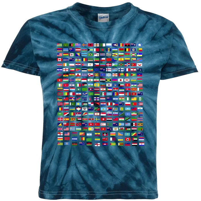 Flags Of The Countries Of The World 287 Flag International Kids Tie-Dye T-Shirt