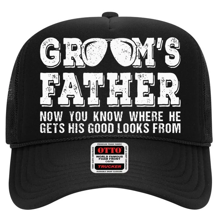 Father Of The Groom Wedding Costume Grooms Father High Crown Mesh Trucker Hat