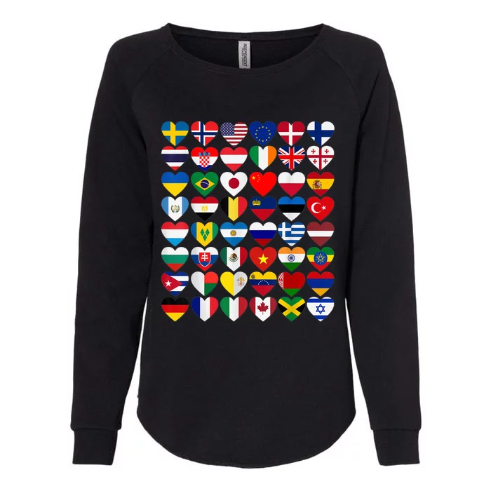 Flags of the Countries of the World,International Gift Womens California Wash Sweatshirt