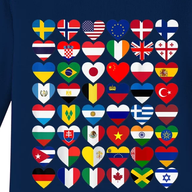 Flags of the Countries of the World,International Gift Baby Long Sleeve Bodysuit