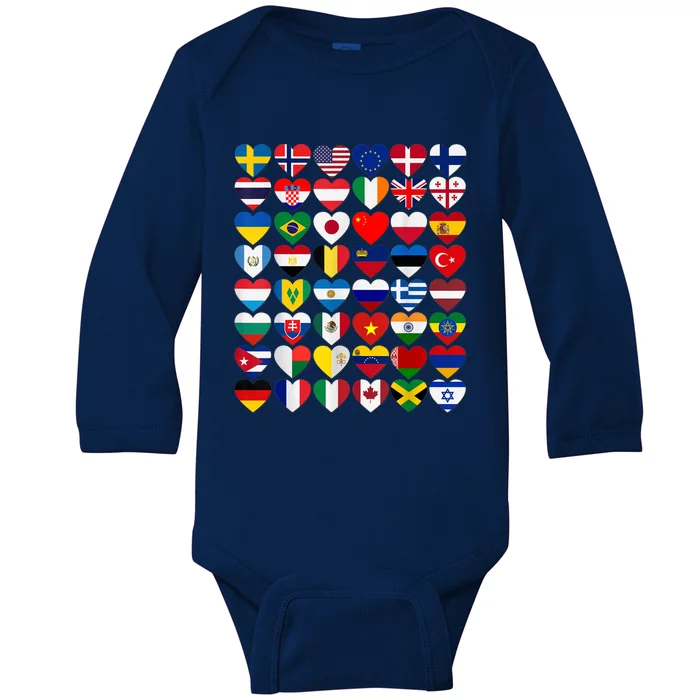 Flags of the Countries of the World,International Gift Baby Long Sleeve Bodysuit