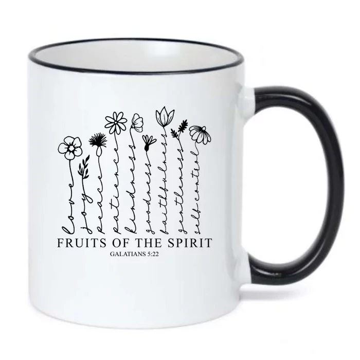 Fruits Of The Spirit Christian Floral Black Color Changing Mug