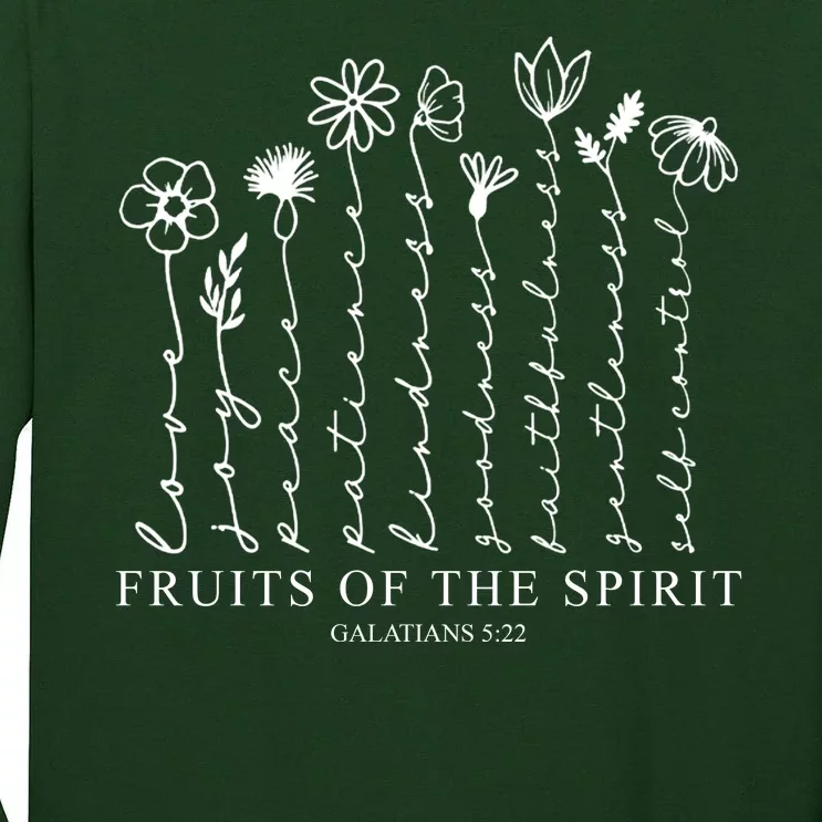 Fruits Of The Spirit Christian Floral Tall Long Sleeve T-Shirt