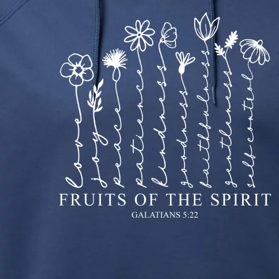 Fruits Of The Spirit Christian Floral Performance Fleece Hoodie