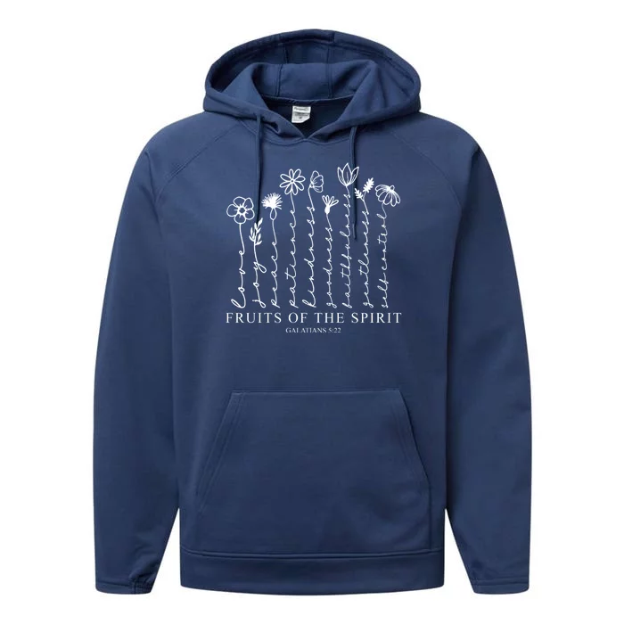 Fruits Of The Spirit Christian Floral Performance Fleece Hoodie