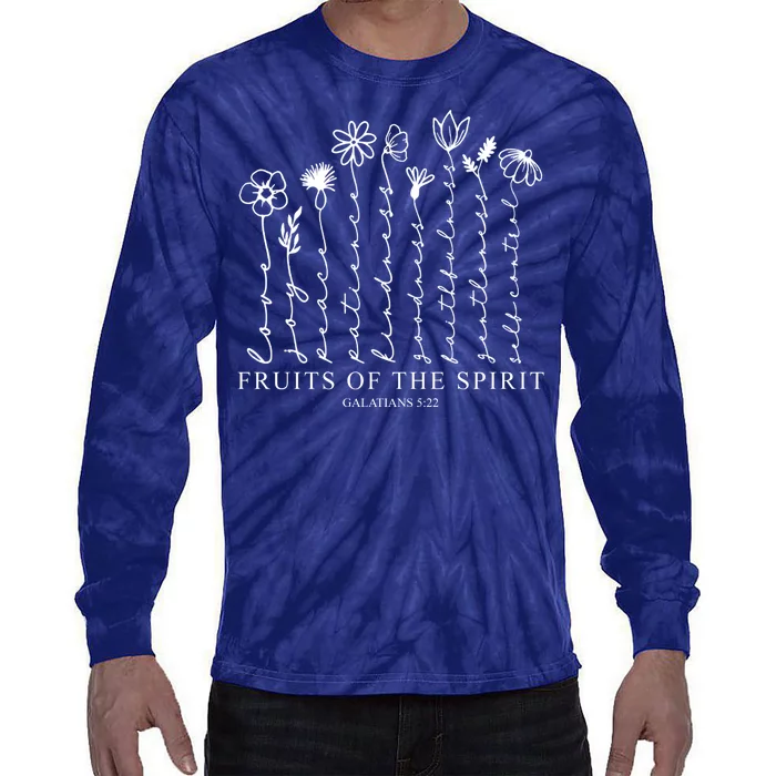 Fruits Of The Spirit Christian Floral Tie-Dye Long Sleeve Shirt