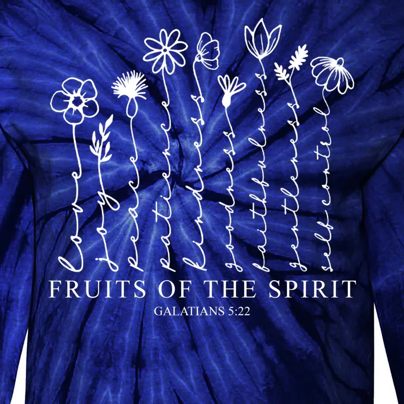 Fruits Of The Spirit Christian Floral Tie-Dye Long Sleeve Shirt