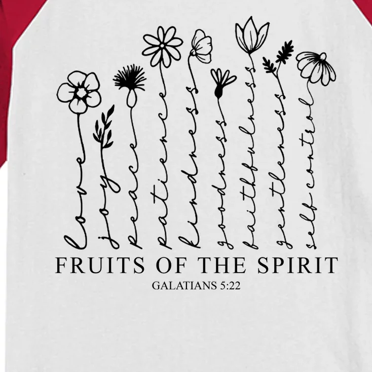 Fruits Of The Spirit Christian Floral Kids Colorblock Raglan Jersey