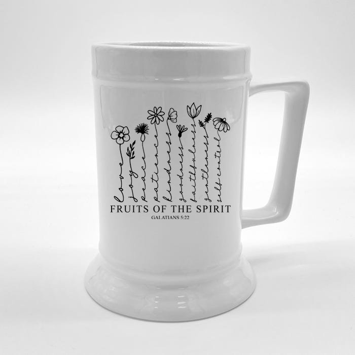 Fruits Of The Spirit Christian Floral Front & Back Beer Stein