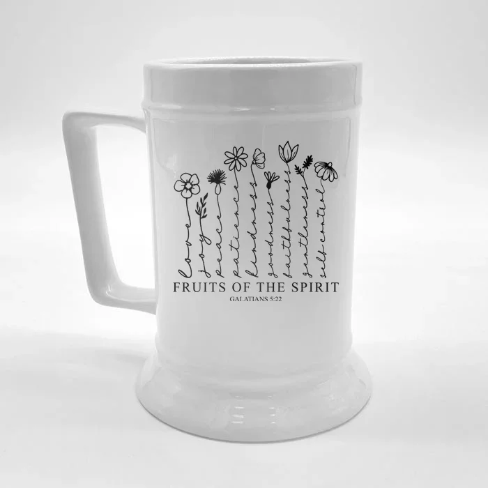 Fruits Of The Spirit Christian Floral Front & Back Beer Stein