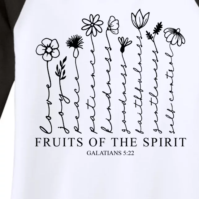 Fruits Of The Spirit Christian Floral Women's Tri-Blend 3/4-Sleeve Raglan Shirt