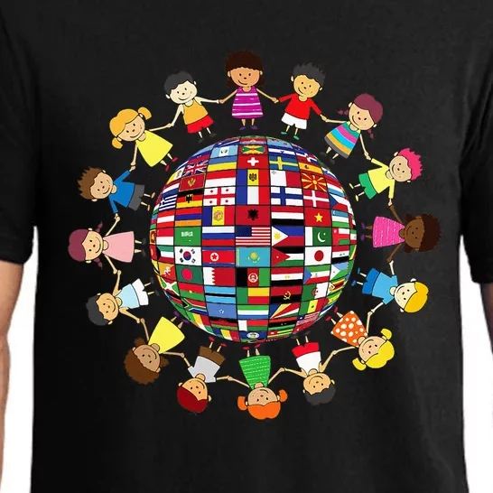 Flags Of The World Cultural Diversity Around The Globe Pajama Set