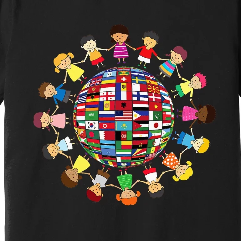 Flags Of The World Cultural Diversity Around The Globe Premium T-Shirt