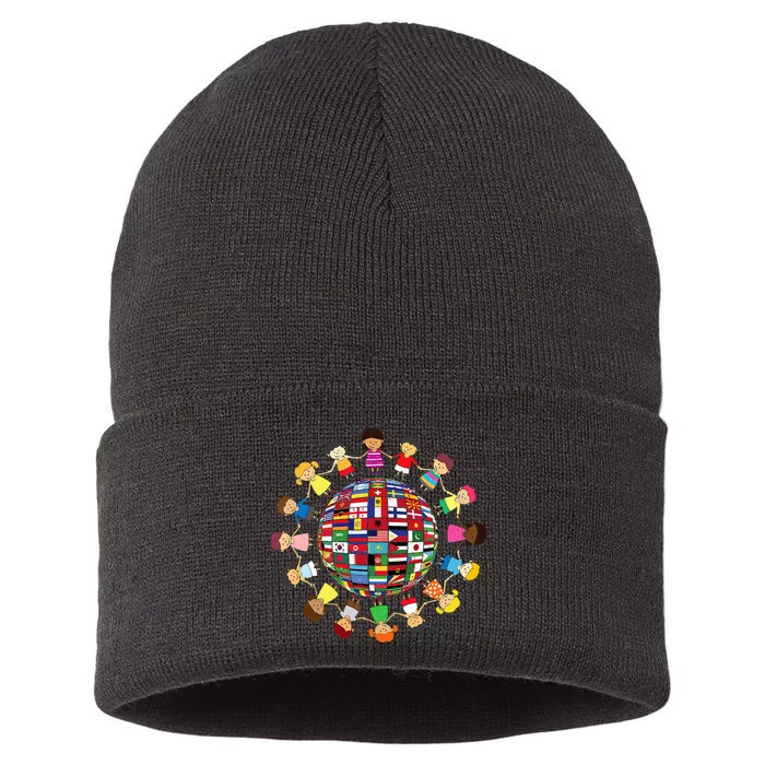 Flags Of The World Cultural Diversity Around The Globe Sustainable Knit Beanie