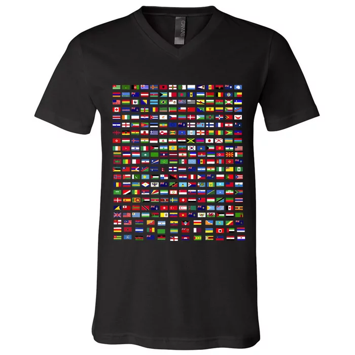 Flags Of The Countries Of The World 287 Flag International V-Neck T-Shirt