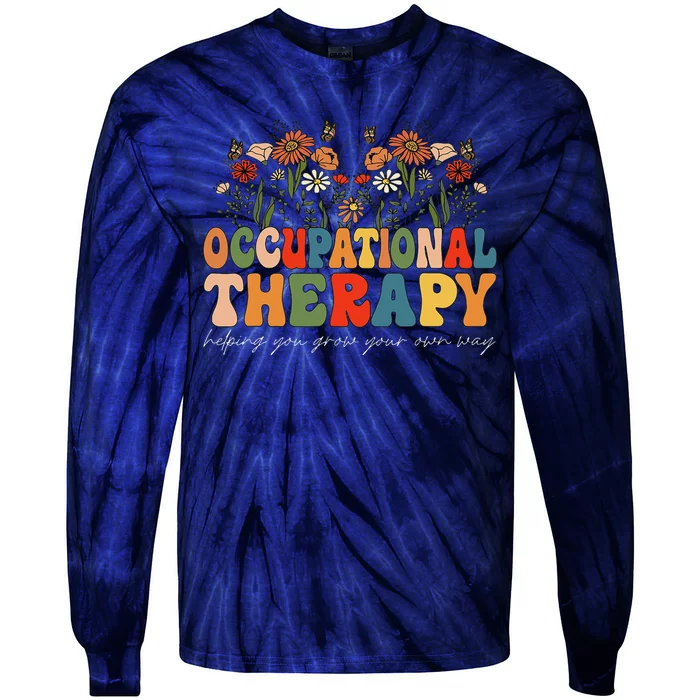 Floral Occupational Therapy Wildflowers Occupational Tie-Dye Long Sleeve Shirt