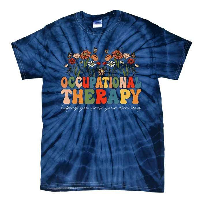 Floral Occupational Therapy Wildflowers Occupational Tie-Dye T-Shirt