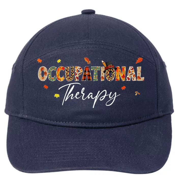 Funny Occupational Therapy Pumpkin Autumn Tree Fall Leaves 7-Panel Snapback Hat