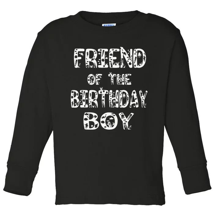 Friend Of The Birthday Fishing Lover Bday Party Toddler Long Sleeve Shirt