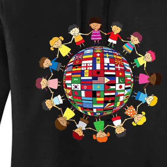 Flags Of The World Cultural Diversity Around The Globe Women's Pullover Hoodie