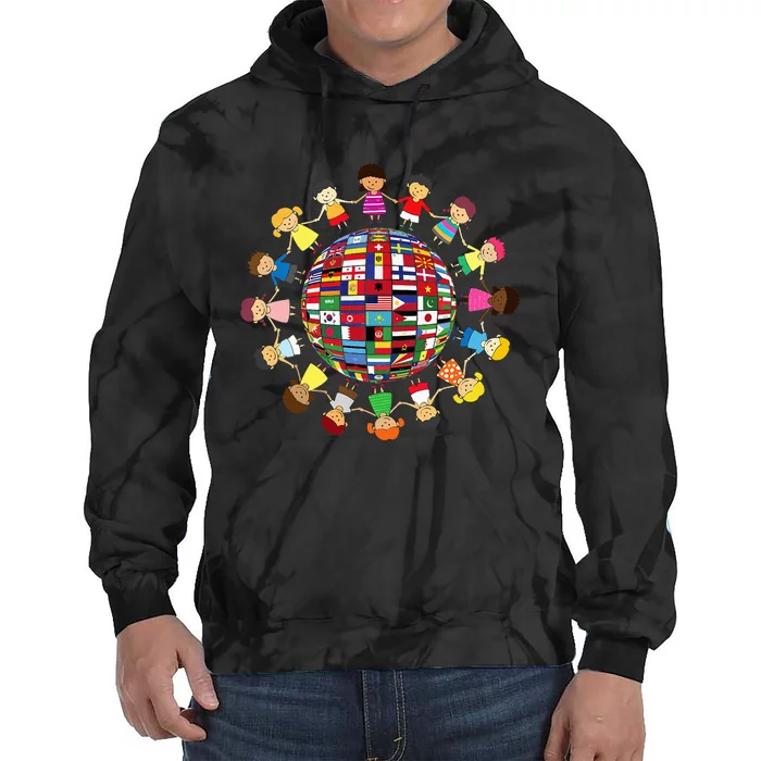 Flags Of The World Cultural Diversity Around The Globe Tie Dye Hoodie