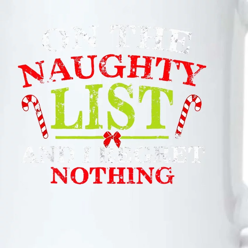 Funny On The List Of Naughty And I Regret Nothing Christmas Black Color Changing Mug