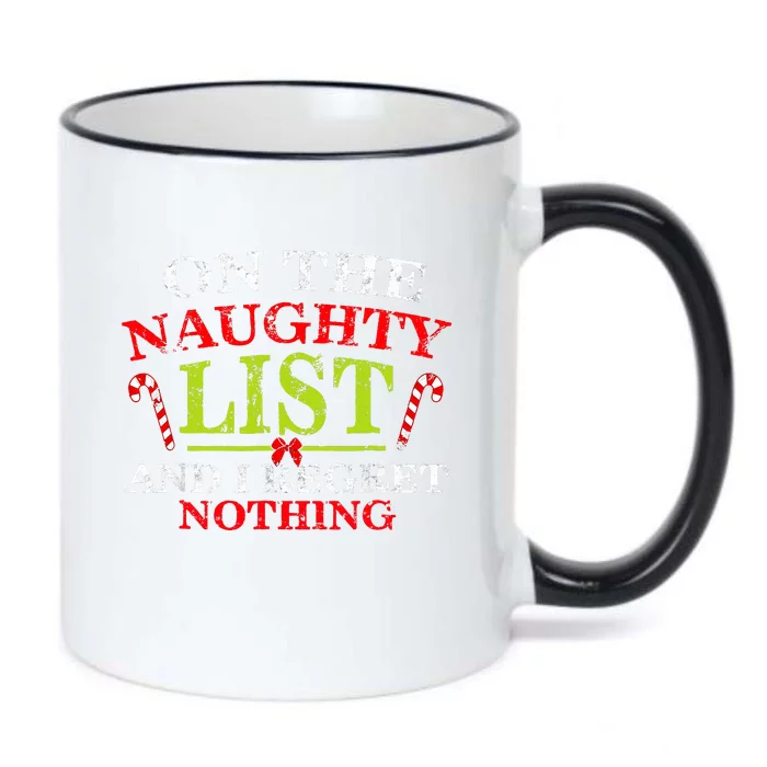 Funny On The List Of Naughty And I Regret Nothing Christmas Black Color Changing Mug