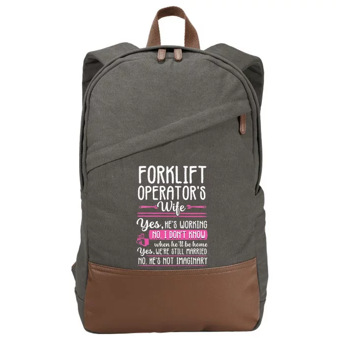 Forklift Operator Truck Driver Wife Funny wo Cotton Canvas Backpack