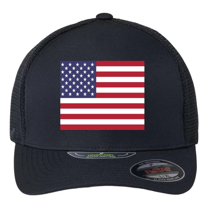 Flag of the United States USA American Flexfit Unipanel Trucker Cap