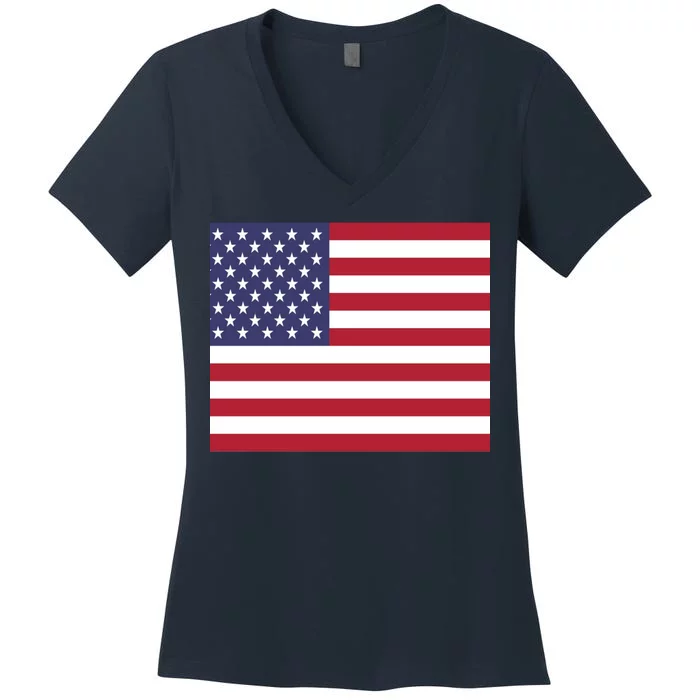 Flag of the United States USA American Women's V-Neck T-Shirt