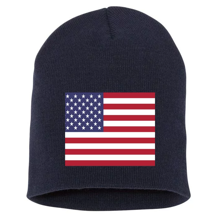 Flag of the United States USA American Short Acrylic Beanie