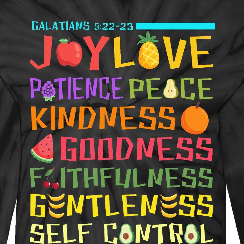 Fruit Of The Spirit Christian Bible Verse Tie-Dye Long Sleeve Shirt