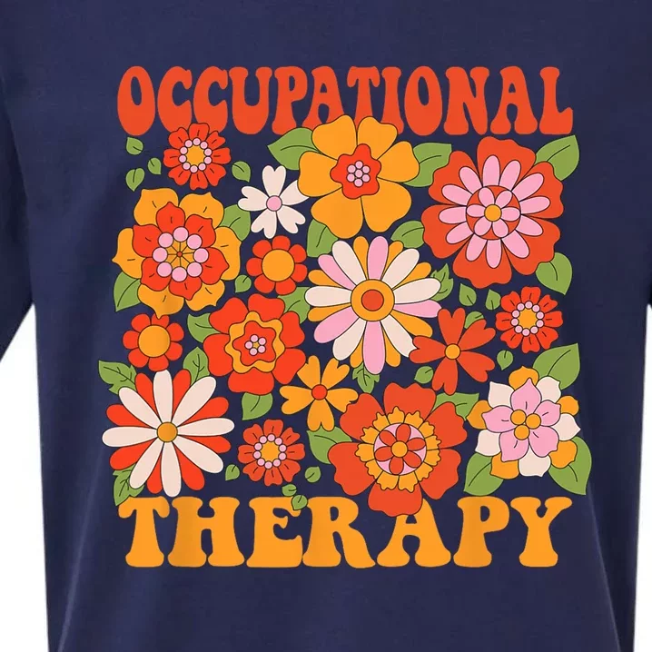 Floral Occupational Therapy Funny OT Therapist Assistant Sueded Cloud Jersey T-Shirt