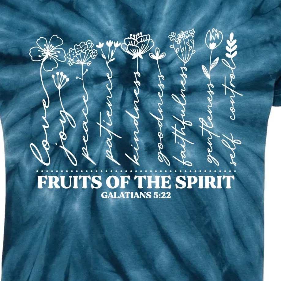 Fruits Of The Spirit Galatians 5:22 Kids Tie-Dye T-Shirt