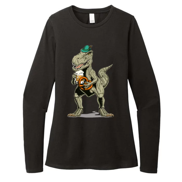 Funny Oktoberfest Tyrannosaurus Rex T Rex Dinosaur Womens CVC Long Sleeve Shirt