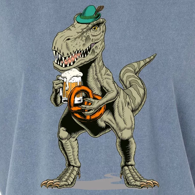 Funny Oktoberfest Tyrannosaurus Rex T Rex Dinosaur Garment-Dyed Women's Muscle Tee