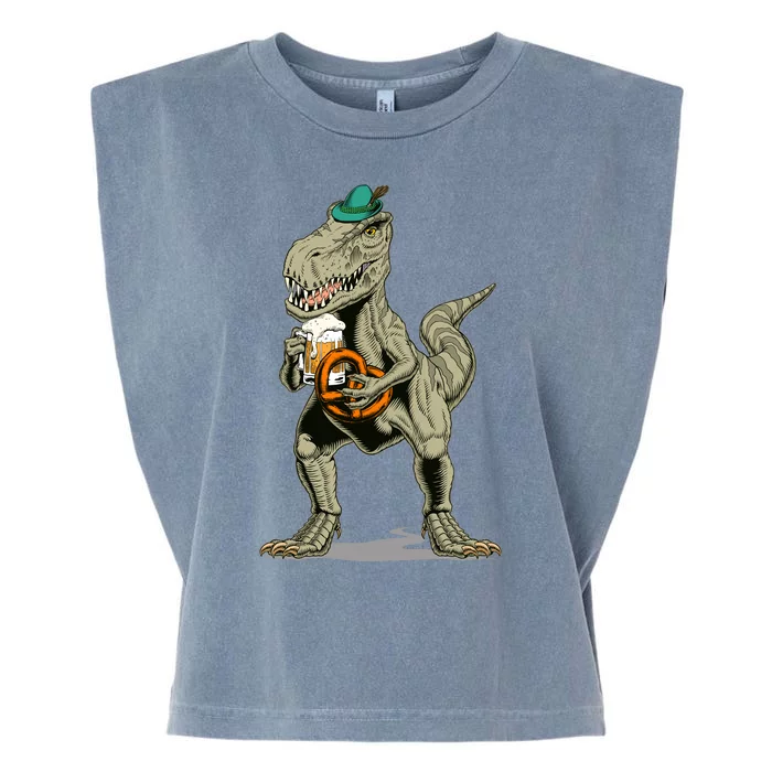 Funny Oktoberfest Tyrannosaurus Rex T Rex Dinosaur Garment-Dyed Women's Muscle Tee