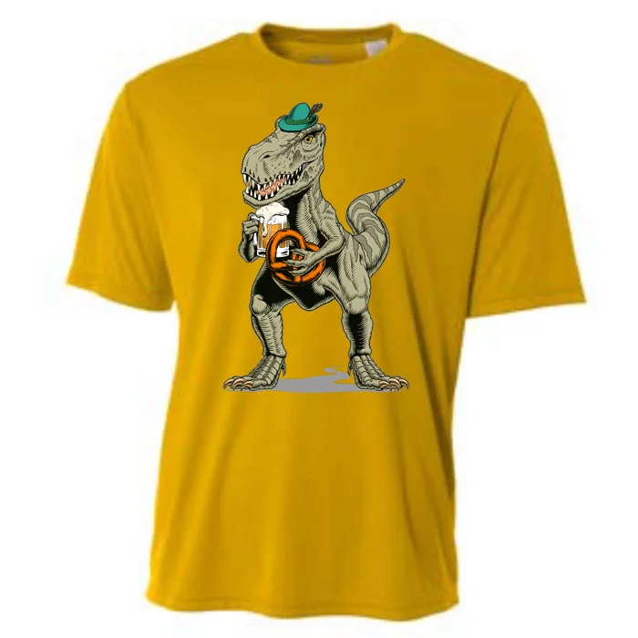 Funny Oktoberfest Tyrannosaurus Rex T Rex Dinosaur Cooling Performance Crew T-Shirt