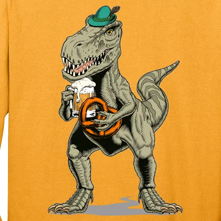 Funny Oktoberfest Tyrannosaurus Rex T Rex Dinosaur Long Sleeve Shirt