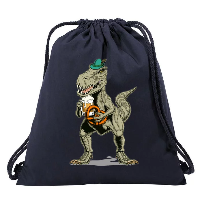 Funny Oktoberfest Tyrannosaurus Rex T Rex Dinosaur Drawstring Bag