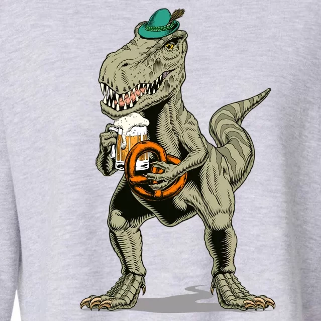 Funny Oktoberfest Tyrannosaurus Rex T Rex Dinosaur Cropped Pullover Crew